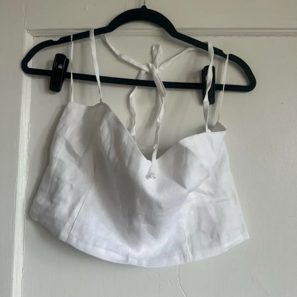 Reformation Jaida Linen Set White Size 12 NWT